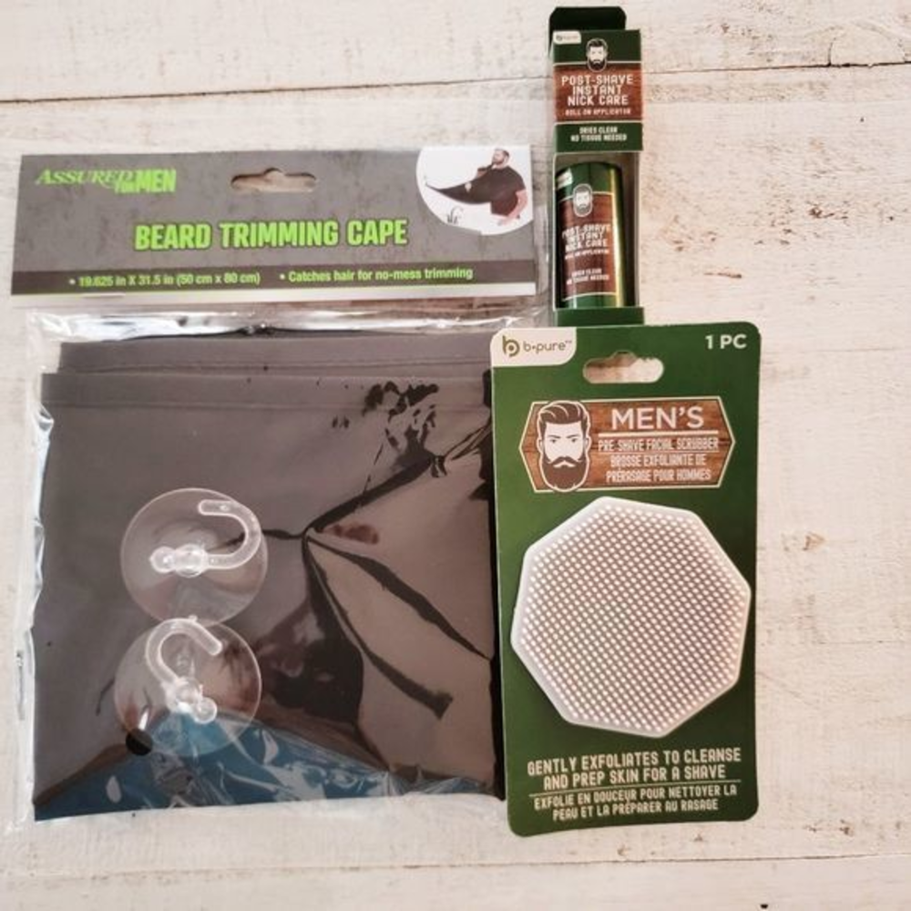 Beard Care Kit Father's Day LOT shaving cape‎ beard exfoliator shaving nick care